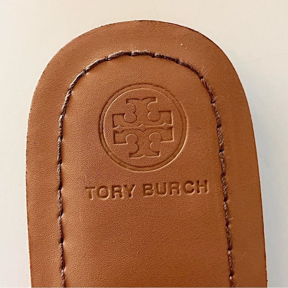 Tory Burch Ines Brilliant Red Leather Slide Sandals Size 38 Excellent Condition - Picture 6 of 8